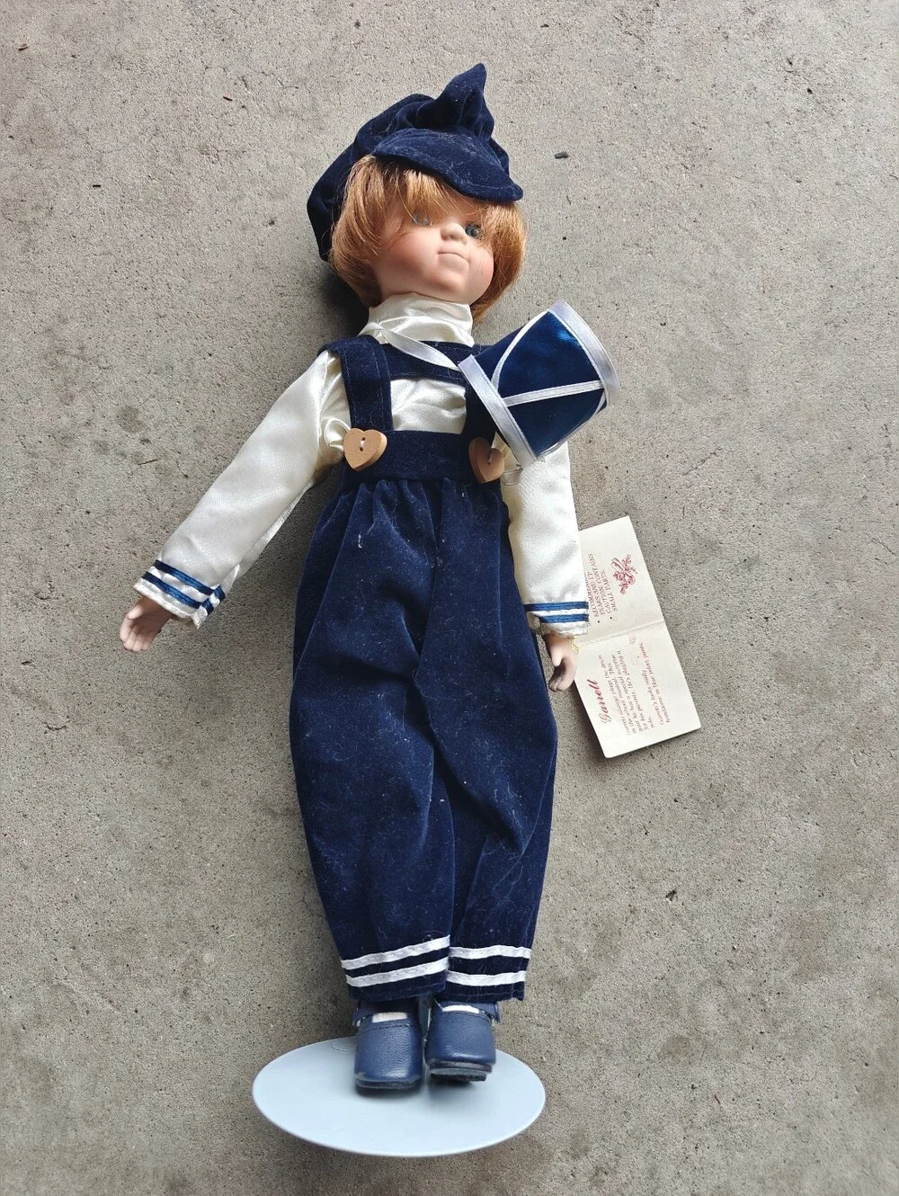 Vintage Fabri-Centers of America, 1995 Drummer Porcelain Boy Doll Garrett